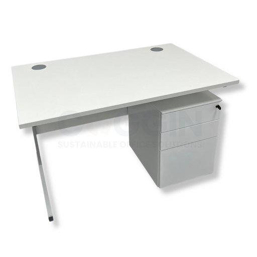 Rectangular Desk with Drawers - 1200mm - White - CSOS1937